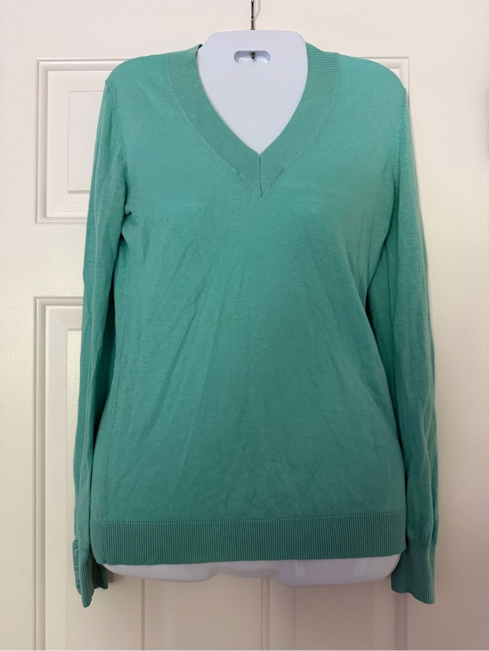 Gap Mint Green V Neck Button Cuff Sweater Size Small